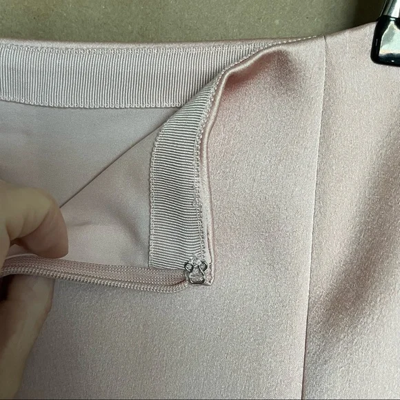 ✨NWT✨🏷Ann Taylor: Pale Pink A-line/Flare Satin-Sheen Fully-Line Skirt - Picture 12 of 14